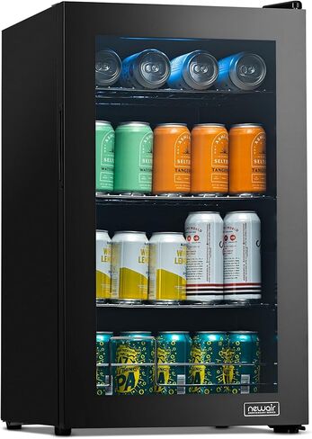 NewAir AB-1000 100 Can Freestanding Beverage Fridge in Stainless Steel, Silver in Saudi Arabia