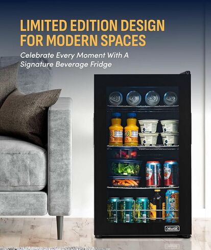 NewAir AB-1000 100 Can Freestanding Beverage Fridge in Stainless Steel, Silver in Saudi Arabia
