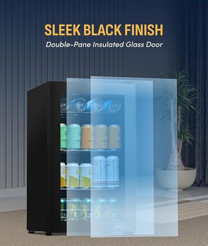 NewAir AB-1000 100 Can Freestanding Beverage Fridge in Stainless Steel, Silver in Saudi Arabia