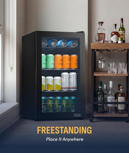 NewAir AB-1000 100 Can Freestanding Beverage Fridge in Stainless Steel, Silver in Saudi Arabia