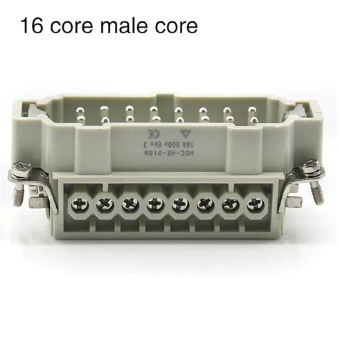 Heavy-Duty Connector Hdc-he-4/6/10/16/24 Male and Female 16A500v Aviation Core 1Pcs(16 Male core) in Saudi Arabia