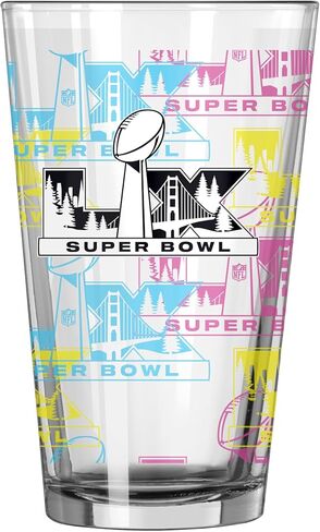 FANMATS NFL Super Bowl 60 16 oz Pint Glass – Super Bowl 60 Champs Logo – Great Collectible Keepsake For Fans & Collectors in Saudi Arabia