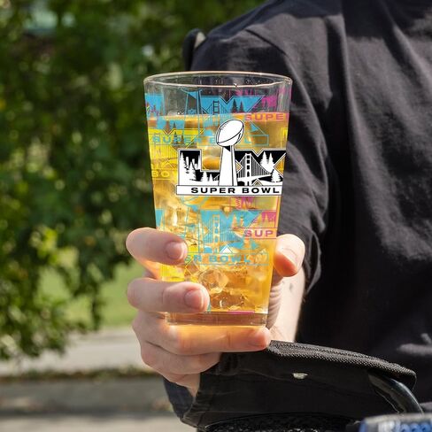 FANMATS NFL Super Bowl 60 16 oz Pint Glass – Super Bowl 60 Champs Logo – Great Collectible Keepsake For Fans & Collectors in Saudi Arabia