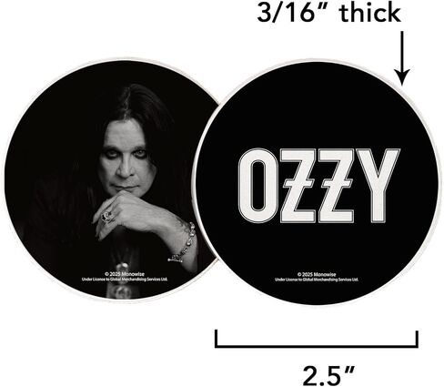 Desert Cactus Ozzy Osbourne Car Accessories Absorbent Sandstone Cup Coasters Licensed Product Set of 2 (Design C) in Saudi Arabia