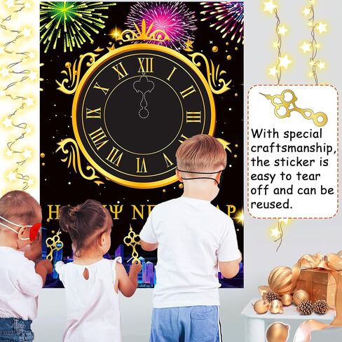 Upgraded, Christmas Games, for Kids, Family Party, Pin The Nose on Rudolph Game, Fun Xmas Games, Classic Design, with Premium Poster, Reusable Stickers, Eye Mask, Ideal Christmas Party Activities in Saudi Arabia