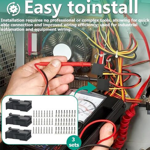 3 مجموعات من الموصلات ذات 8 سنون مع دبابيس 18-24 AWG توفر اتصالات مستقرة، ومناسبة لمتطلبات الأسلاك في التطبيقات الصناعية. متوافقة مع موصلات Molex Mini-Fit Jr. in Kuwait