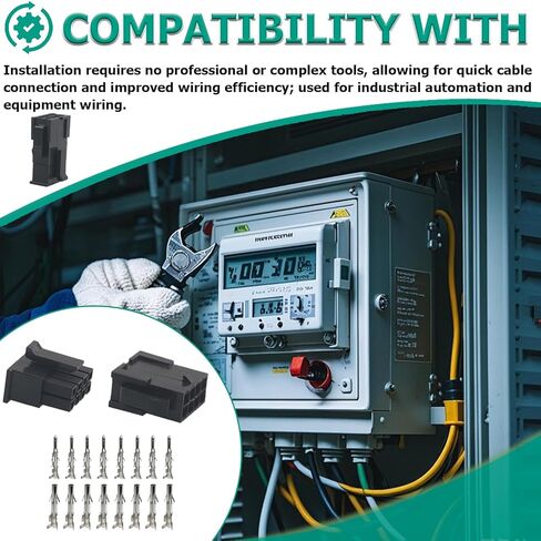 3 مجموعات من الموصلات ذات 8 سنون مع دبابيس 18-24 AWG توفر اتصالات مستقرة، ومناسبة لمتطلبات الأسلاك في التطبيقات الصناعية. متوافقة مع موصلات Molex Mini-Fit Jr. in Kuwait
