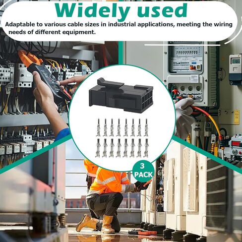 3 مجموعات من الموصلات ذات 8 سنون مع دبابيس 18-24 AWG توفر اتصالات مستقرة، ومناسبة لمتطلبات الأسلاك في التطبيقات الصناعية. متوافقة مع موصلات Molex Mini-Fit Jr. in Kuwait