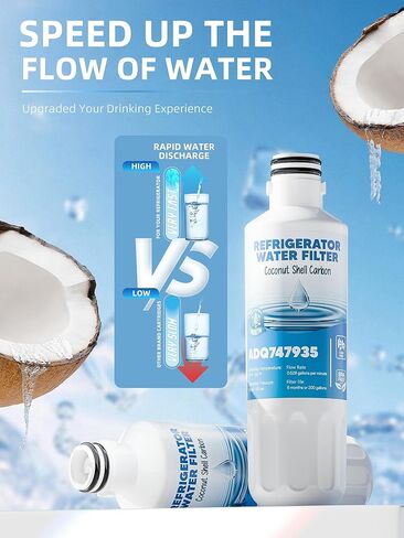 استبدال فلتر المياه LT1000P مناسب لمرشحات المياه L-G Lt1000P/PC/PCS المتوافقة مع موديلات L-G ADQ747935، ADQ74793501/02، MDJ64844601، LMXS30796S مع فلتر هواء ADQ73334008، 3 مجموعة من AVXBYR in Kuwait