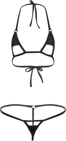 Women Sexy Micro Bikini Set Hot Two Piece Mini Thong Swimwear Halter Strappy Swimsuit Lingerie Extreme Beachwear in Saudi Arabia