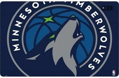 ملصق Skinit للكمبيوتر اللوحي متوافق مع Samsung Galaxy Tab S8 Ultra - تصميم شعار كبير مرخص رسميًا من NBA Minnesota Timberwolves in Saudi Arabia