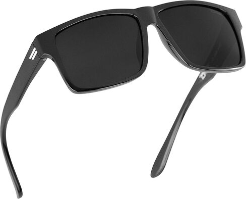 TOROE Eyewear Super Dark Polarized Black Sunglasses Casual Blacked Out Category 4 Tinted Lenses in Kuwait
