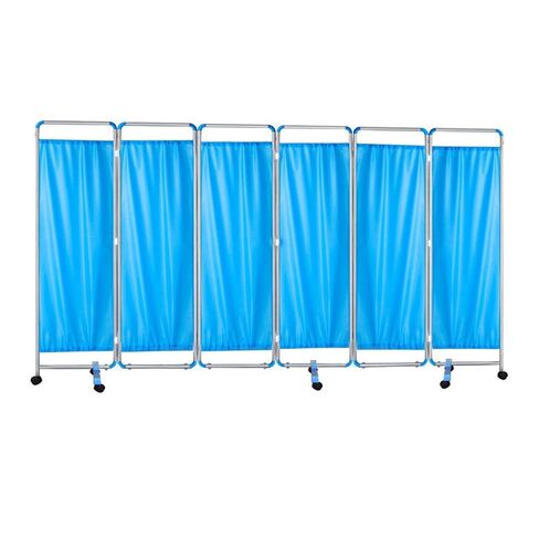 Privacy Screen,3-6 Panel Room Divider with Wheels,Thickened Stainless Steel Standing Door Partition,for Clinics Salons Hospitals(Blue,5-Panel) in Saudi Arabia