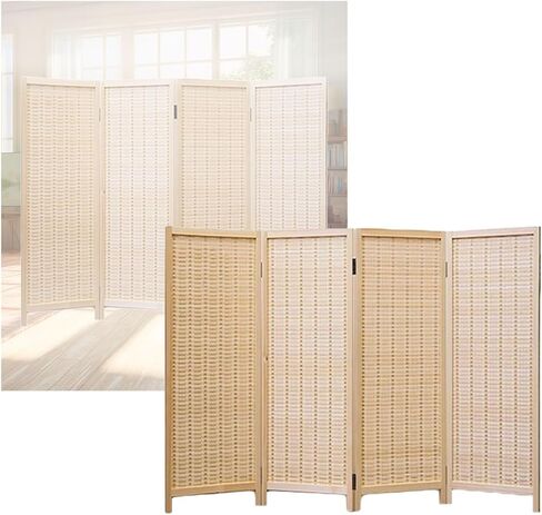 Short Folding Screen,4/5/6 Panel Freestanding Partition,Suitable for Living Room Bedroom Office(80X40CM-3/4/5/6/7/8Piece)(Color 2,100x40cm-6pcs) in Saudi Arabia