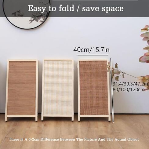 Short Folding Screen,4/5/6 Panel Freestanding Partition,Suitable for Living Room Bedroom Office(80X40CM-3/4/5/6/7/8Piece)(Color 2,100x40cm-6pcs) in Saudi Arabia