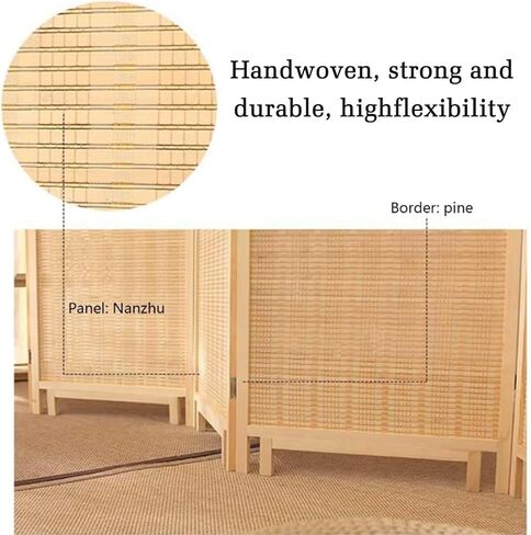 Short Folding Screen,4/5/6 Panel Freestanding Partition,Suitable for Living Room Bedroom Office(80X40CM-3/4/5/6/7/8Piece)(Color 2,100x40cm-6pcs) in Saudi Arabia