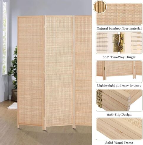 Short Folding Screen,4/5/6 Panel Freestanding Partition,Suitable for Living Room Bedroom Office(80X40CM-3/4/5/6/7/8Piece)(Color 2,100x40cm-6pcs) in Saudi Arabia