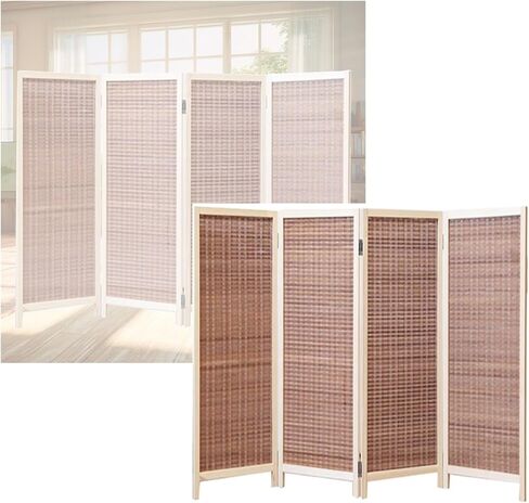 Short Folding Screen,4/5/6 Panel Freestanding Partition,Suitable for Living Room Bedroom Office(80X40CM-3/4/5/6/7/8Piece)(Color 2,100x40cm-6pcs) in Saudi Arabia