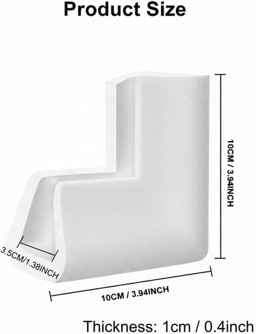 24PCS Foam Corner Protectors, High-Density L-Shaped Edge Protection for TV, Picture Frames, Mirror, Furniture, 10×10cm with 3.5cm Slot, Tool-Free Installation for Shipping, Moving, Storage in Saudi Arabia