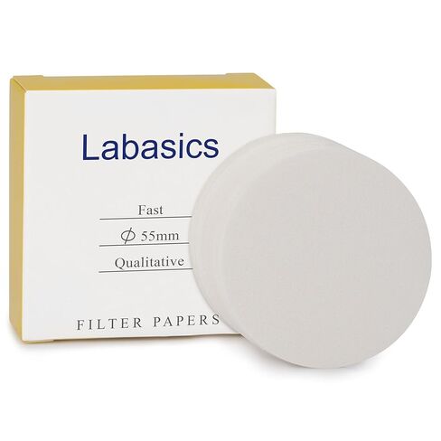 Labasics ورق ترشيح نوعي سريع التدفق مع حجم مسام 25 ميكرون، دوائر السليلوز للتحليل المختبري، 100 قطعة، 55 مم in Saudi Arabia