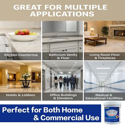 Marble Polishing Powder 2.2LB for Stone Restoration, Stone Polish Compound for Marble, Granite and Natural Stone, Removes Dullness, Water Spots and Light Scratches for Countertops Floors Tile in Saudi Arabia
