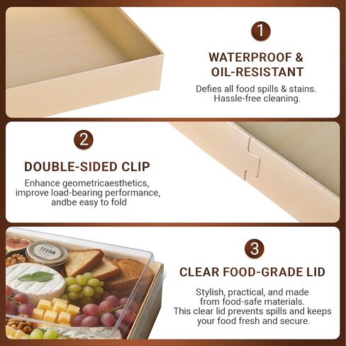 Wooden Bento Boxes W/Lids 25PK, Luxury Food Container Box To Go Oil-proof, Charcuteie Board Box for Sushi Fruit Pastry for Party Picnics [9.5"x7.5"x2.75"] in Saudi Arabia
