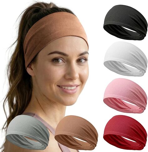Acozycoo 6 Pack Headbands for Women - Non Slip Soft Wide Hair Bands for Yoga, Fashion, Workouts, Washing Face & Daily Use - Sweat Wicking Stretchy Workout Accessories for All Hair Types in Saudi Arabia