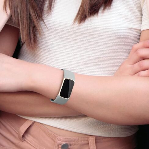 [3 عبوات] أحزمة رياضية متوافقة مع Fitbit Charge 5 Bands للنساء والرجال، حزام معصم من السيليكون الناعم القابل للتعديل لـ Fitbit Charge 5 (رمادي + وردي فاتح + أبيض، كبير (7.1-9.1 بوصة) in Kuwait