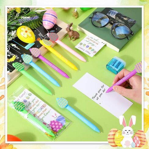50 Sets Easter Gifts Bulk Easter Appreciation Gifts for Coworker Happy Ballpoint Pen Thank You Greeting Cards and Ties for Office(Easter Bunny) in Saudi Arabia