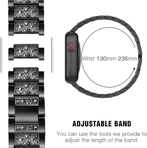 متوافق مع Amazfit bip 6 Bands، Lamshaw 20 مم، 22 مم سريع الإصدار للنساء مجوهرات بلينغ دايموند معدنية أنيقة حزام بديل قابل للتعديل إكسسوارات حزام رياضي متوافق مع Amazfit Active 2 Sqaure Smartwatch in Kuwait