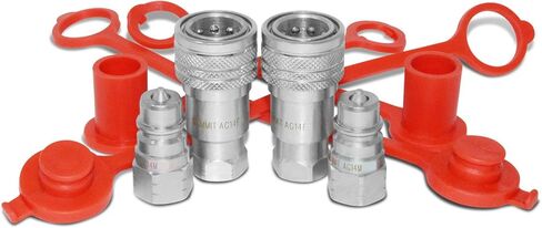 قارنات توصيل هيدروليكية سريعة مقاس 1/4 بوصة Ag ISO 5675، خيط 3/8 بوصة SAE (9/16 بوصة - 18 ORB)، مجموعتان in Saudi Arabia