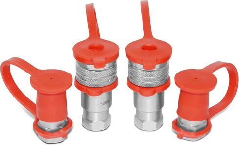 قارنات توصيل هيدروليكية سريعة مقاس 1/4 بوصة Ag ISO 5675، خيط 3/8 بوصة SAE (9/16 بوصة - 18 ORB)، مجموعتان in Saudi Arabia