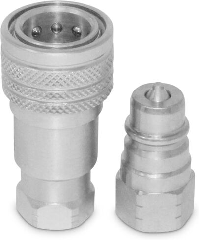 قارنات توصيل هيدروليكية سريعة مقاس 1/4 بوصة Ag ISO 5675، خيط 3/8 بوصة SAE (9/16 بوصة - 18 ORB)، مجموعتان in Saudi Arabia