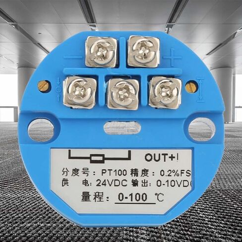 PT100 Temperature Transmitter DC24V 0-10V Output – 0-100℃ Range Sensor with Potentiometer Adjustment for Industrial PLC Systems in Saudi Arabia