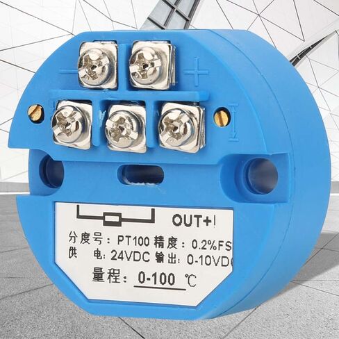 PT100 Temperature Transmitter DC24V 0-10V Output – 0-100℃ Range Sensor with Potentiometer Adjustment for Industrial PLC Systems in Saudi Arabia