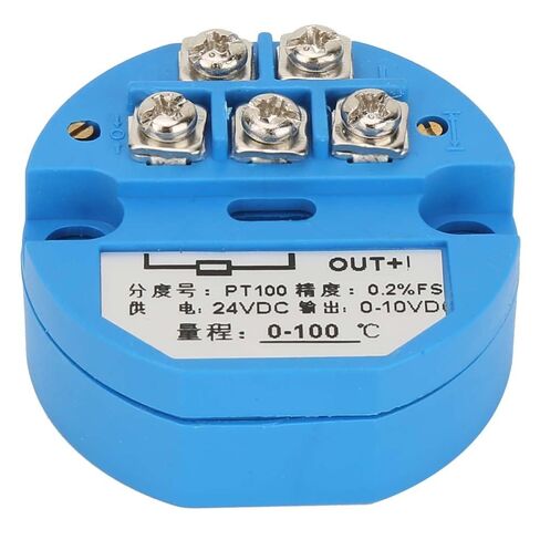PT100 Temperature Transmitter DC24V 0-10V Output – 0-100℃ Range Sensor with Potentiometer Adjustment for Industrial PLC Systems in Saudi Arabia