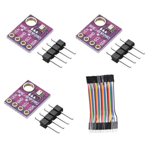 MECCANIXITY 3 قطع GY-BME280 4Pin I2C IIC SPI وحدة استشعار الضغط الجوي 5 فولت ارتفاع عالي الدقة مستشعر درجة الحرارة والرطوبة مع دبابيس رأس وسلك توصيل معزز in Kuwait