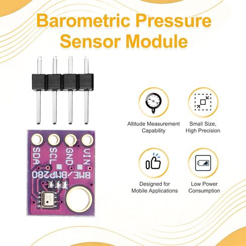 MECCANIXITY 3 قطع GY-BME280 4Pin I2C IIC SPI وحدة استشعار الضغط الجوي 5 فولت ارتفاع عالي الدقة مستشعر درجة الحرارة والرطوبة مع دبابيس رأس وسلك توصيل معزز in Kuwait