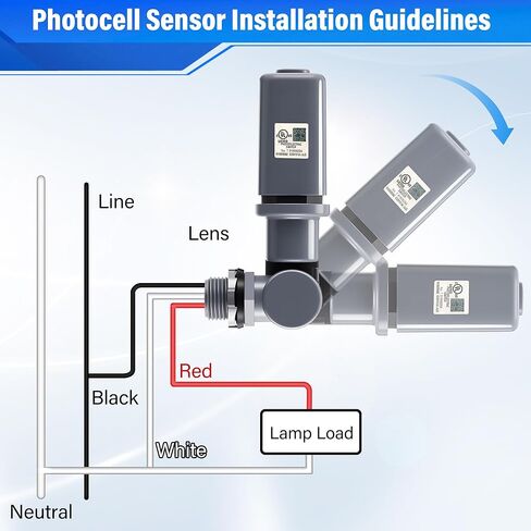 2 Pack Electronic Photo Control Switch, Fixed Mount Dusk to Dawn Light Sensor, 120–277VAC Outdoor Photocell for LED HID Street Lights, Weatherproof Automatic On/Off Lighting Control in Saudi Arabia