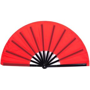 Hand Held Fan for Women Foldable Large Folding Fan Handheld Nylon Cloth Foldable Hand Fan Folding Fan for Dance, Decorations, Festival(White) in Kuwait