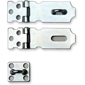 QCAA Safety HASP with Fixed Staple Steel Construction 2-1/2" Inch, Zinc Plated, 2 Pack, Made in Taiwan in Kuwait