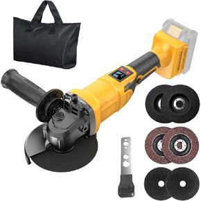 مطحنة زاوية لاسلكية متوافقة مع بطارية ديوالت 20 فولت بحد أقصى (بدون بطارية) 3 سرعات متغيرة، مطحنة زاوية بدون فرش 5 بوصات مع رأس دوار و6 عجلات للقطع والطحن والتلميع in Kuwait
