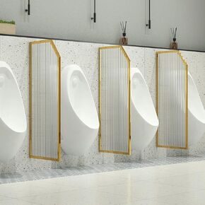Men's Urinal Partition Wall Set of 4 - Black Glass Panels, Soundproof Wall-Mounted Urinal Shields, Perfect for Public Restrooms, Hotels, Bathrooms & Privacy Solutions in Kuwait