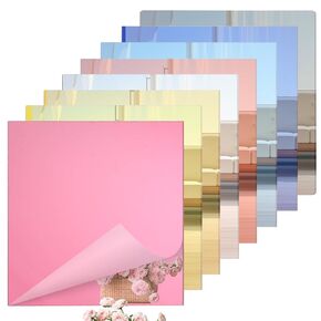 JMIATRY 8 PCS 12 x 12 Inches Color Acrylic Mirror Sheets 1/8 Inch Thick, Colored Mirror Acrylic Sheets 3 mmPlastic Mirrors Panels Reflective Plexiglass Sheet for DIY Crafts, with Protective Film in Saudi Arabia