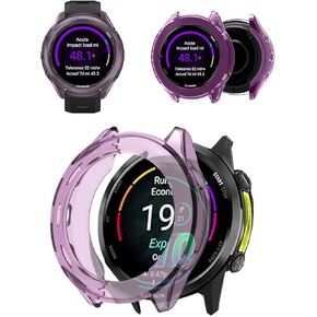 غطاء حافظة Garmin Forerunner 970، مقاوم للصدمات، مضاد للخدش، غطاء ممتص للصدمات بتغطية كاملة، غطاء حافظة TPU خفيف الوزن ومتين لساعة Garmin Forerunner 970 الذكية، أرجواني in Kuwait