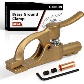 300 Amp Brass Welding Ground Clamp, Heavy Duty Earth Clamp with D-Shaped Serrated Jaws, Fits 1/0 – 2/0 AWG (50 – 70 mm²) Welding Cables in Saudi Arabia