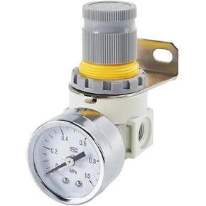 2 قطعة AR2000 G1/4 منظم ضغط الهواء الصغير صمام تخفيض هوائي قابل للتعديل مع مقياس للضاغط AR1500 BR3000 BR4000 10bar(AR2000-6MM) in Saudi Arabia