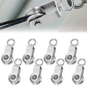 Cable Pulley Wheel for Rope with Ball Bearing, 304 Stainless Steel Lifting Bearing Rope Pulley Smooth No Noise Bearing Inside for Pulley System, Gym Equipment, Clothesline 8 Pack in Kuwait