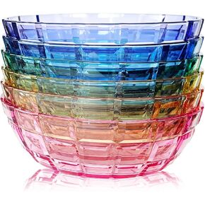 SCANDINOVIA - 13oz Unbreakable Premium Bowls Set Of 6 - Made in Japan - Super Grade Acrylic Plastic - Perfect for Gifts - Dishwasher Safe - Serving Ice Cream Candy Cereal Cereal Popcorn Salad Reusable in Saudi Arabia