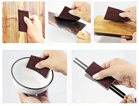3pcs Diamond Sponge Scouring Pads, Multi-Purpose Emery Sanding Cloth for Kitchen Cleaning, Pot Scrubbing, Dish Washing, Rust Removal and Household Use 3.54"x5.31" in Saudi Arabia